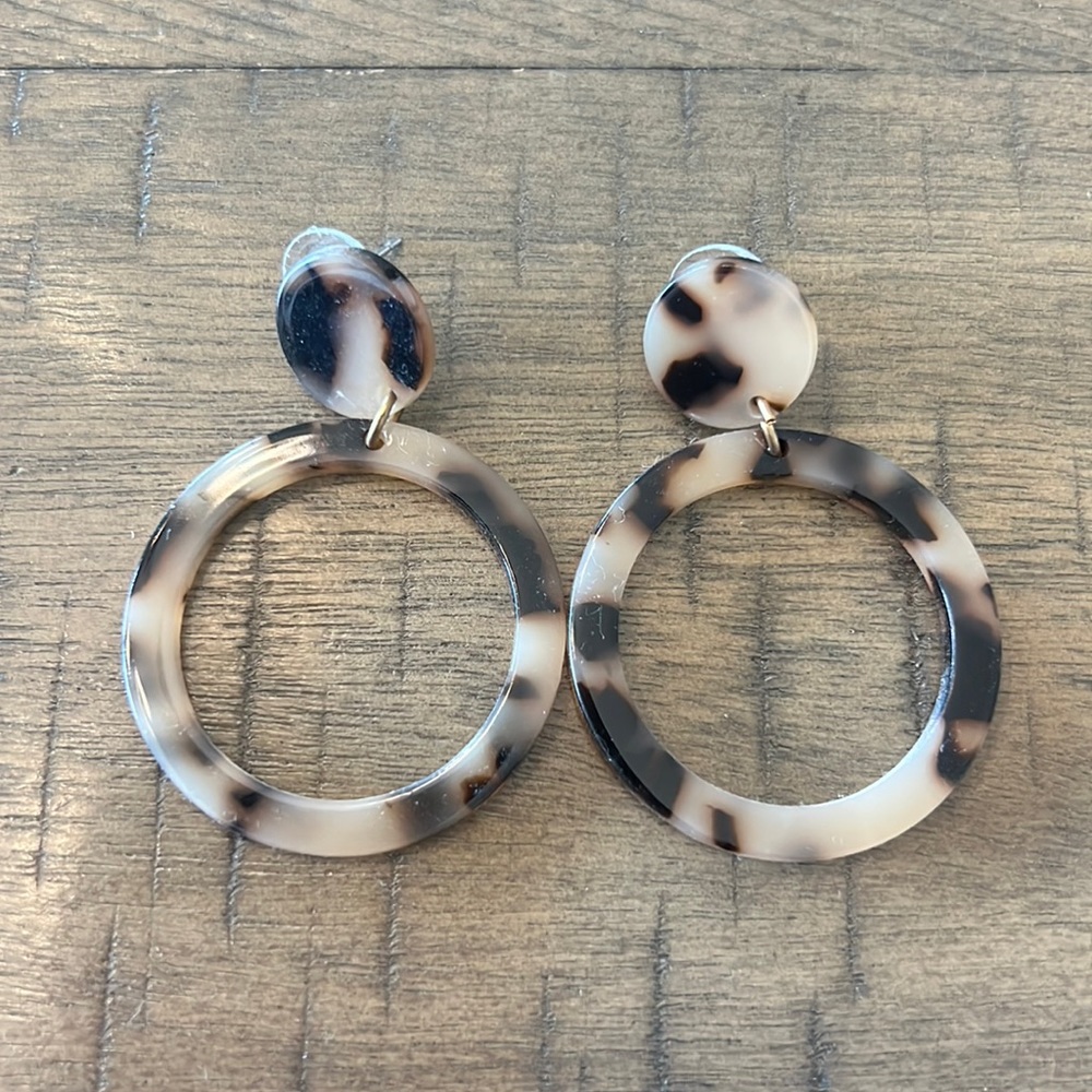 Tan Brown Circle Hoops